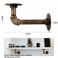 4PCS Pipe Floating Shelf Bracket Industrial Pipe Shelf Bracket Mounting Bracket Storage Racks Decor