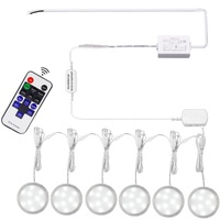 Linkable Under Cabinet LED Lighting Slim Aluminum Dimmable Puck Lights Direct Wired with RF Remote Control for Kitchen Lighting( Daylight Whi