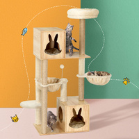 Cat Tree Tower Scratching Post Scratcher Wood Bed Condo Toys House Ladder