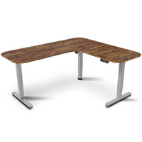 Corner Standing Desk 160 by 140cm 72-118cm Sit to Stand Up Electric Height Adjustable Walnut Style Desktop Frame