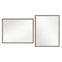 Wall Mirror Rectangular Frame Bathroom 70 by 90cm Antique Brown