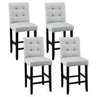 Bar Stools Kitchen Dining Chairs Counter Fabric Stool Wooden Ada Grey