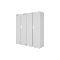 4 Door White Wardrobe Cabinet ‚Äö√Ñ√∂‚àö√ë‚àö¬® Hanging Rail Shelves &