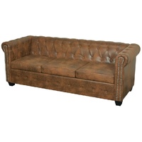 Blyth Chesterfield Sofa Artificial Leather Brown