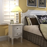 Dakota Nightstand with 2 Drawers MDF White