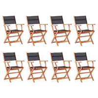 Folding Garden Chairs Solid Eucalyptus Wood&Textilene