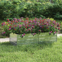 Garden Raised Bed Galvanized Steel Silver