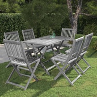 Garden Dining Set Solid Acacia Wood Grey