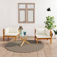 Corner Sofas with Cushions Solid Acacia Wood
