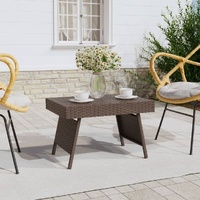 Foldable Side Table 60x40x38 cm Poly Rattan
