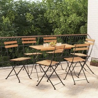Folding Bistro Set Solid Wood Acacia and Steel