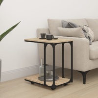 Side Table with Wheels 50x35x55.5cm Engineered Wood