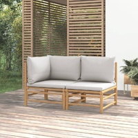 Garden Lounge Set with Cushions Bamboo