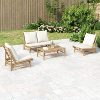 Garden Lounge Set with Cushions Bamboo