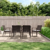 Garden Chairs with Cushions 56.5x57x83 cm Poly Rattan