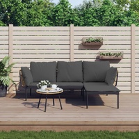 3 Piece Garden Lounge Set with Cushions Poly Rattan