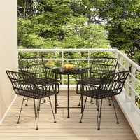 5 Piece Garden Dining Set Poly Rattan