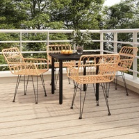 Garden Dining Set Poly Rattan