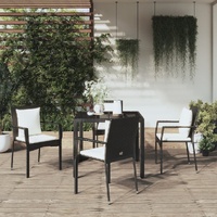 Garden Dining Set with Cushions Poly Rattan