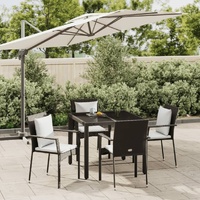 Garden Dining Set with Cushions Poly Rattan