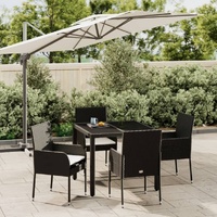 Garden Dining Set with Cushions Poly Rattan