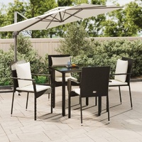 Garden Dining Set with Cushions Poly Rattan