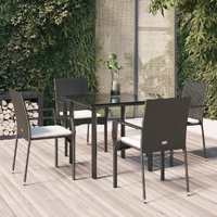 Garden Dining Set with Cushions Poly Rattan
