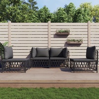 Garden Lounge Set with Cushions Steel