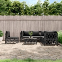 Garden Lounge Set with Cushions Steel