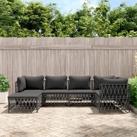 Garden Lounge Set with Cushions Steel