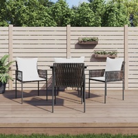 Garden Dining Set with Cushions Poly Rattan and Steel