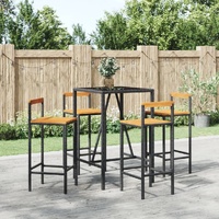 Garden Bar Set Poly Rattan& Solid Wood Acacia