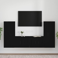 4 Piece TV Cabinet Set Engineered Wood