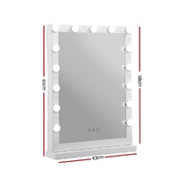 Embellir Makeup Mirror 43x61cm Hollywood Vanity with LED Light Tabletop White