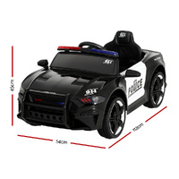 Kids Ride On Car Electric Patrol Police Cars Battery Powered Toys 12V Black
