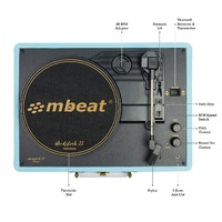 mbeat Woodstock II Sky Blue Retro Bluetooth (TX/RX) Turntable