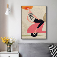 Wall Art 80cmx120cm Scooter Black Frame Canvas