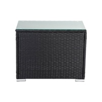 Black Wicker End Table