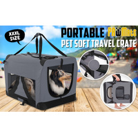 Portable Soft Dog Cage Crate Carrier XXXL GREY