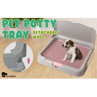 Dog Pet Potty Tray Training Toilet Detachable Wall T2 GREY