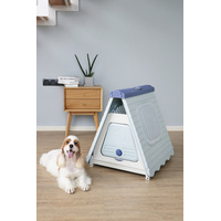 YES4PETS Small Foldable Plastic Pet Dog Puppy Cat House Kennel Blue