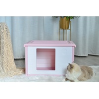 YES4PETS Small Plastic Pet Dog Puppy Cat House Kennel Pink
