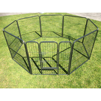 80 cm Heavy Duty Pet Dog Puppy Cat Rabbit Exercise Playpen Fence With Cover