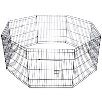 24' Dog Rabbit Playpen Exercise Puppy Enclosure Fence With Cover