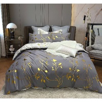 Reversible Design King Size White Duvet Quilt Cover Set