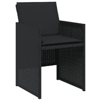 13 Piece Garden Dining Set with Cushions Black Poly Rattan