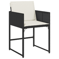15 Piece Garden Dining Set with Cushions Black Poly Rattan