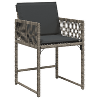 13 Piece Garden Dining Set with Cushions Grey Poly Rattan