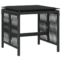 13 Piece Garden Dining Set with Cushions Black Poly Rattan