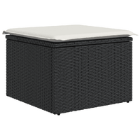 9 Piece Garden Sofa Set with Cushions Black Poly Rattan
